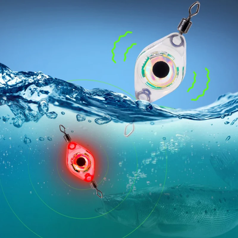 Miniseñuelo de pesca con forma de ojo, lámpara LED para pescar, forma de gota profunda, señuelo luminoso para pesca de calamar, novedad, 1 unidad