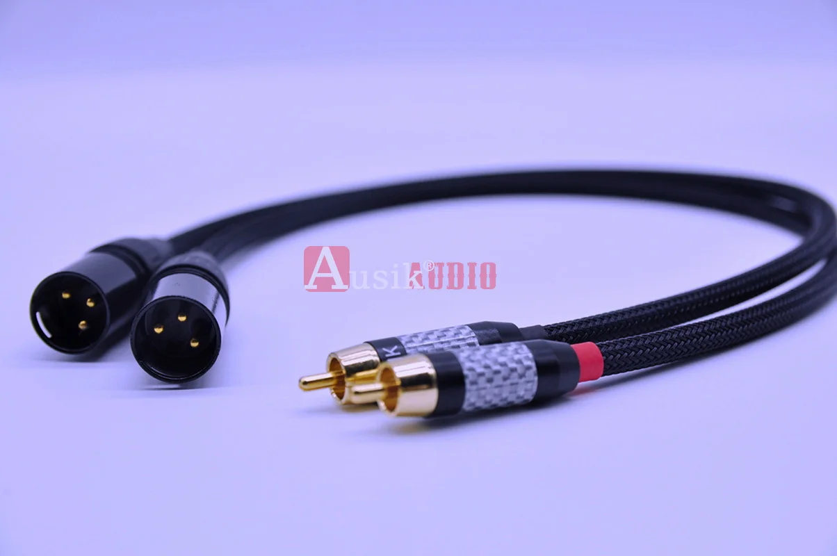 1Pair HIFI RCA To Male XLR Canare Audio Cable / 0.2m 0.3m 0.5m 1m 1.5m 2m 3m 5m / AUSIK AS008