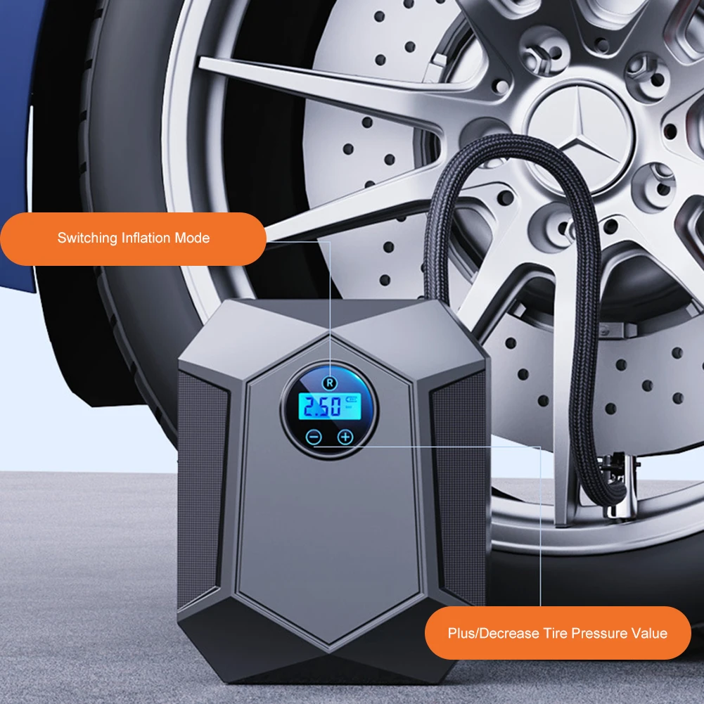 Car Air Pump Wireless Air Compressor Inflatable Pump Smart Digital Electric Tire Inflator Air Pump for Car Motorcycle Bicycle