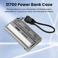 21700 support de batterie boîtier de batterie externe PD 20W charge rapide câble intégré batterie externe détachable boîtier de batterie bricolage 4