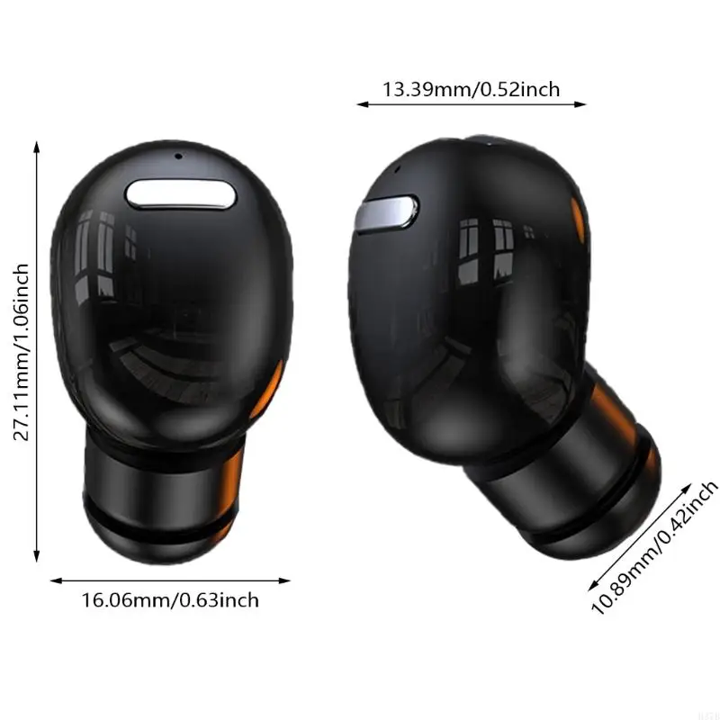 Auricular inalámbrico H37B, auricular oído único BT5.2 bajo perfilado para escuchas discretas
