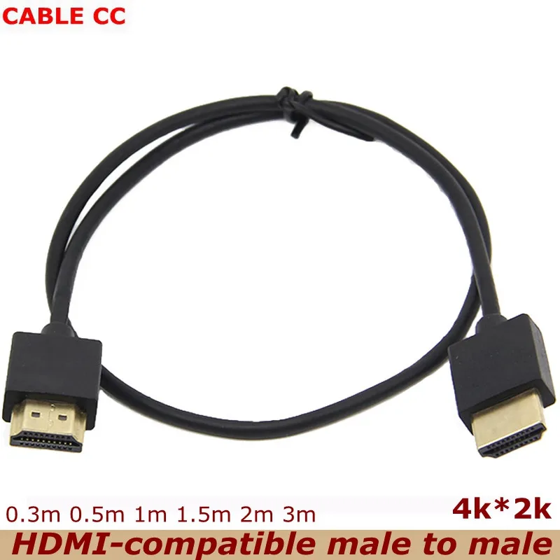 

0.5M OD 3.0mm Super Soft Thin Cables & HDMI-compatible male to male Cable 2k*4k hd @60hz Light-Weight Portable HD Video Cable