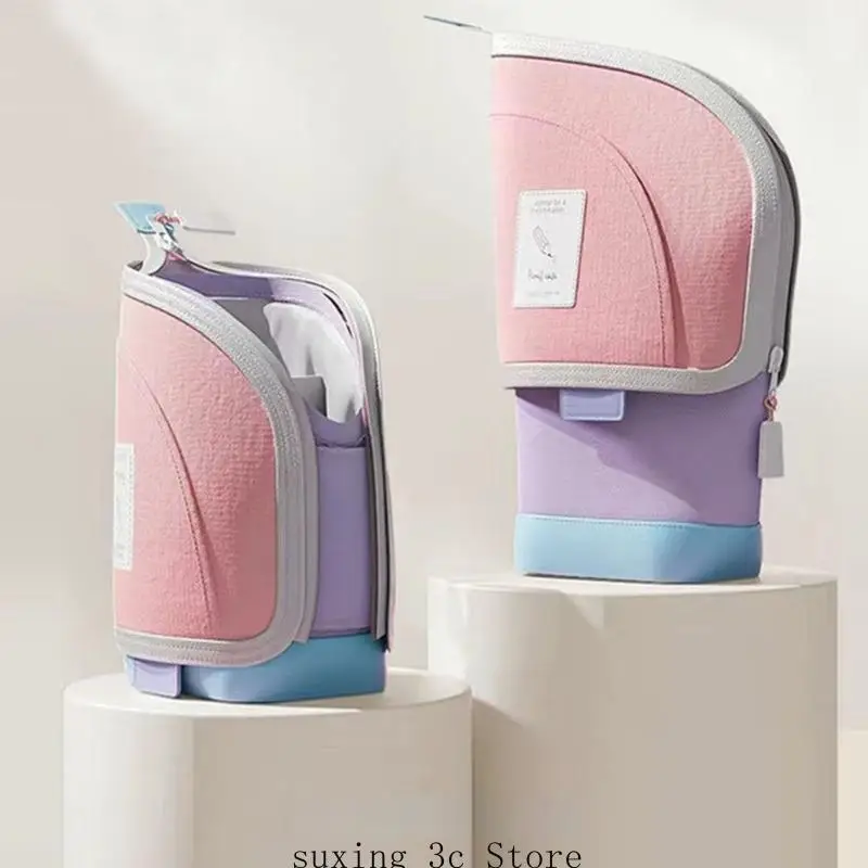 

Telescoping Pencil Case Extendable Pen Pouches Stand-Up Pen Holder Bag Travel Cosmetic Strorage Bag for School Office