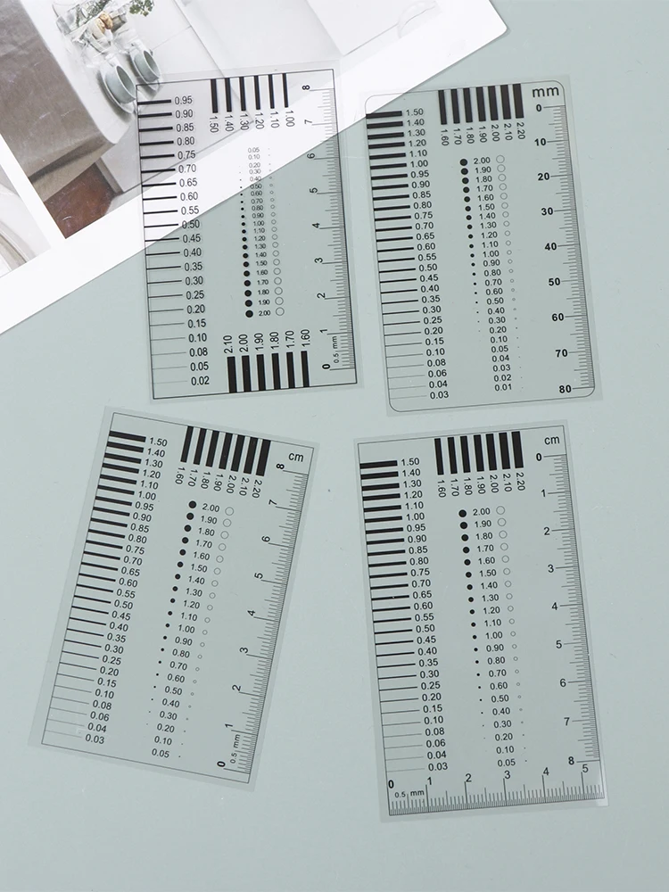 Règle de mesure de Film Transparent, pour le soudage des fissures, Point de contraste, jauge de fil, outil de mesure de badge de carte de tache