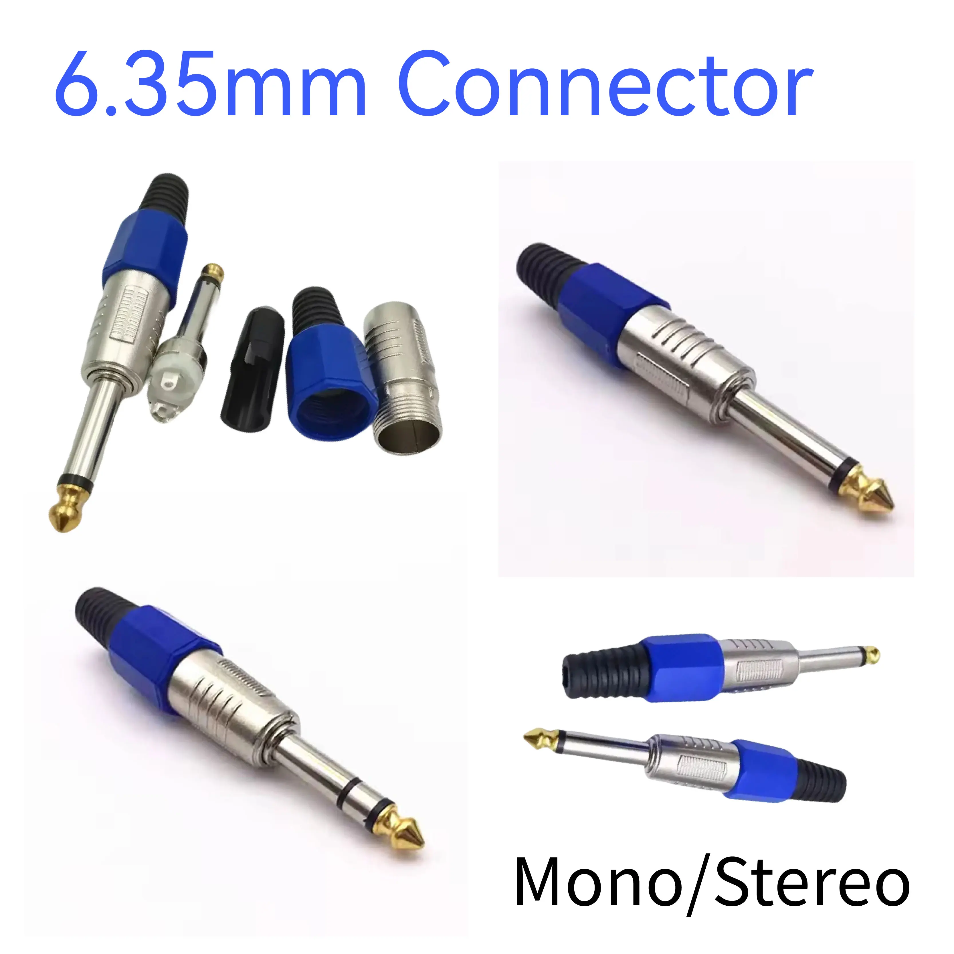 2 قطعة مضخم الصوت المهنية وأنظمة KTV لحام نوع 6.35 مللي متر موصل ستيريو أحادي