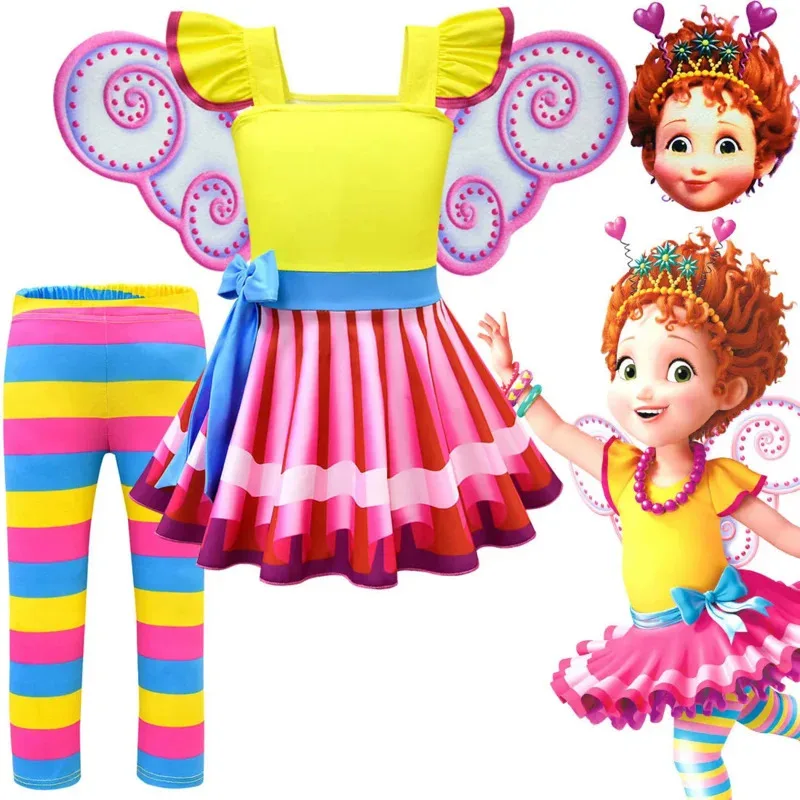 Vestido elegante de Nancy Clancy para cumpleaños, vestido de arcoíris para niña, disfraz de fiesta, vestidos infantiles, ropa de fiesta, bata de princesa con W NM35