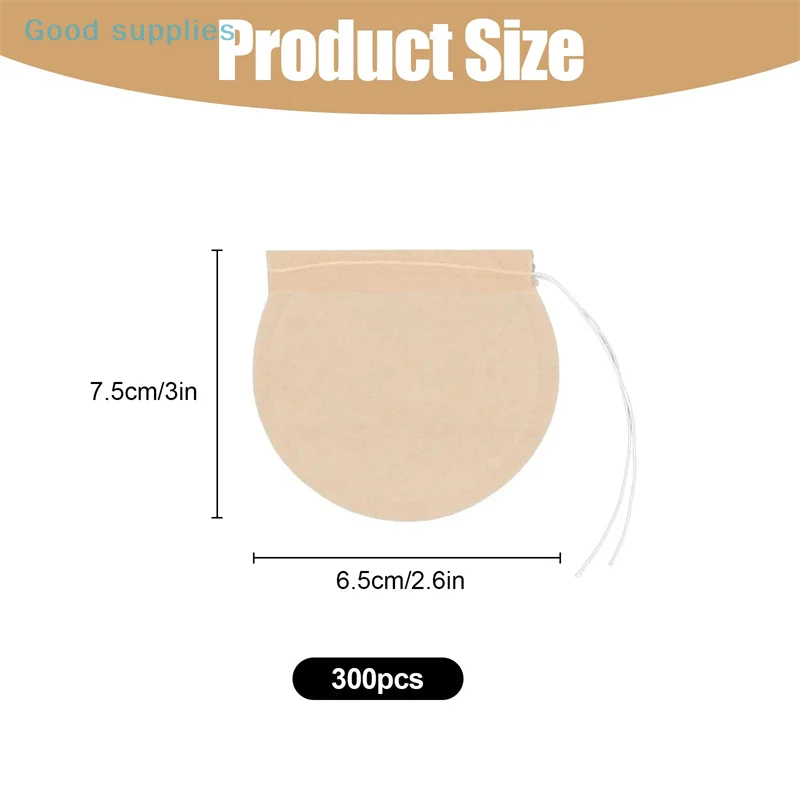 Sacchetti filtro profumati per bustine di tè vuote rotonde da 300 pezzi con carta termosaldata per leghe a corda per bustine filtranti profumate usa e getta per tisana sfusa