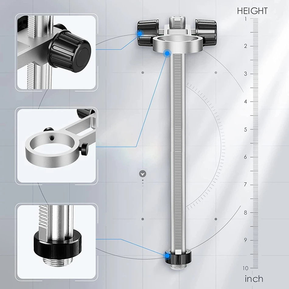 Elikliv Digital Microscope Stand Aluminium Alloy 10\'\' Universal Bracket Holder For USB Digital Microscope Camera Diameter 1.4\