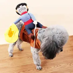 Dog Halloween Costume,Funny Dog Cowboy Riding Costume,Cotton,Dog Costume,for Small Medium Large Dogs,Pet Supplies