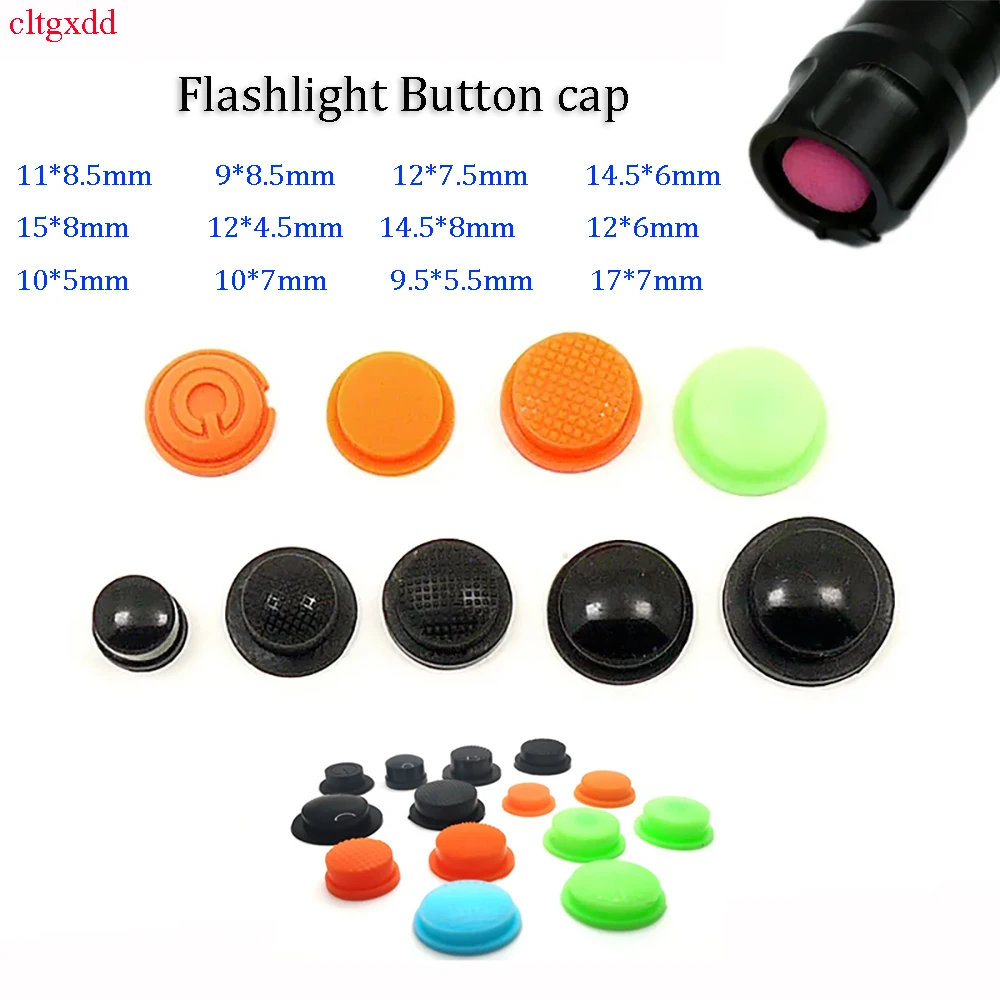 2piece 10/11/12/15mm tail switch button cover soft silicone cover LED flashlight waterproof rubber pad button switch access