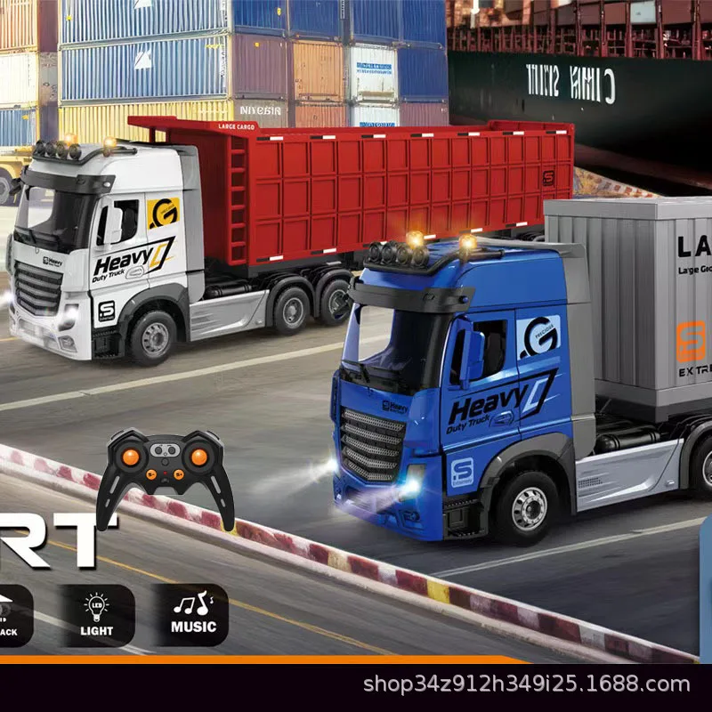 

Children's Alloy Remote Control Truck Doorable Music Container Oil Tank Double-layer Transport Vehicle Container Children's Toy