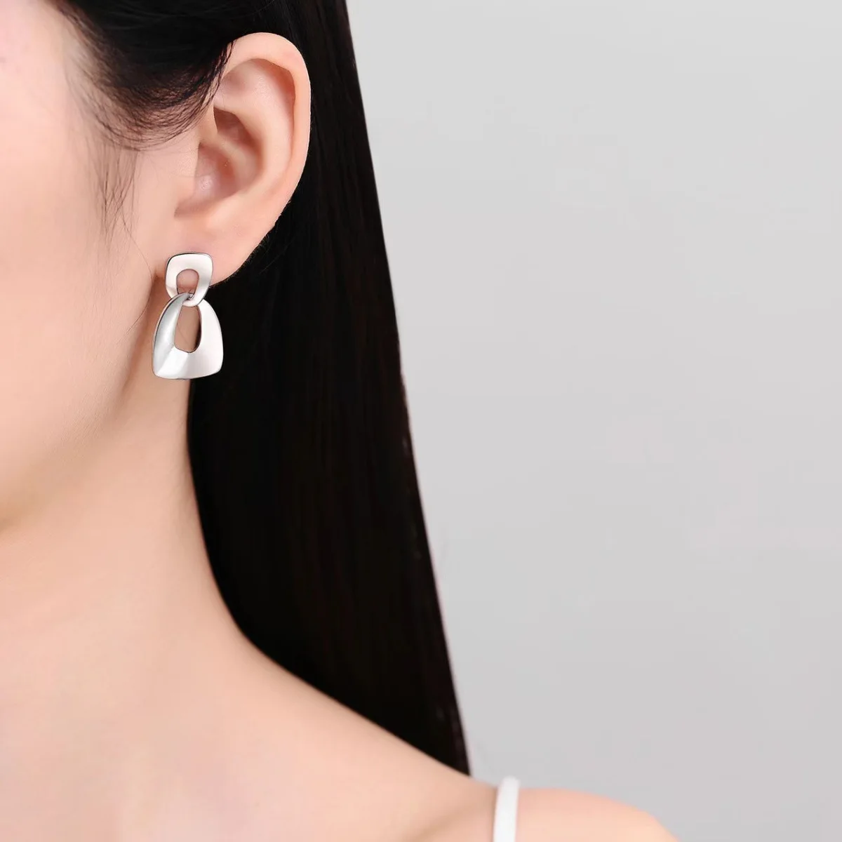 Design Geometric Polygon Matte Gold Earrings Simple Design Sense Metal Earrings Pendant Ear Jewelry