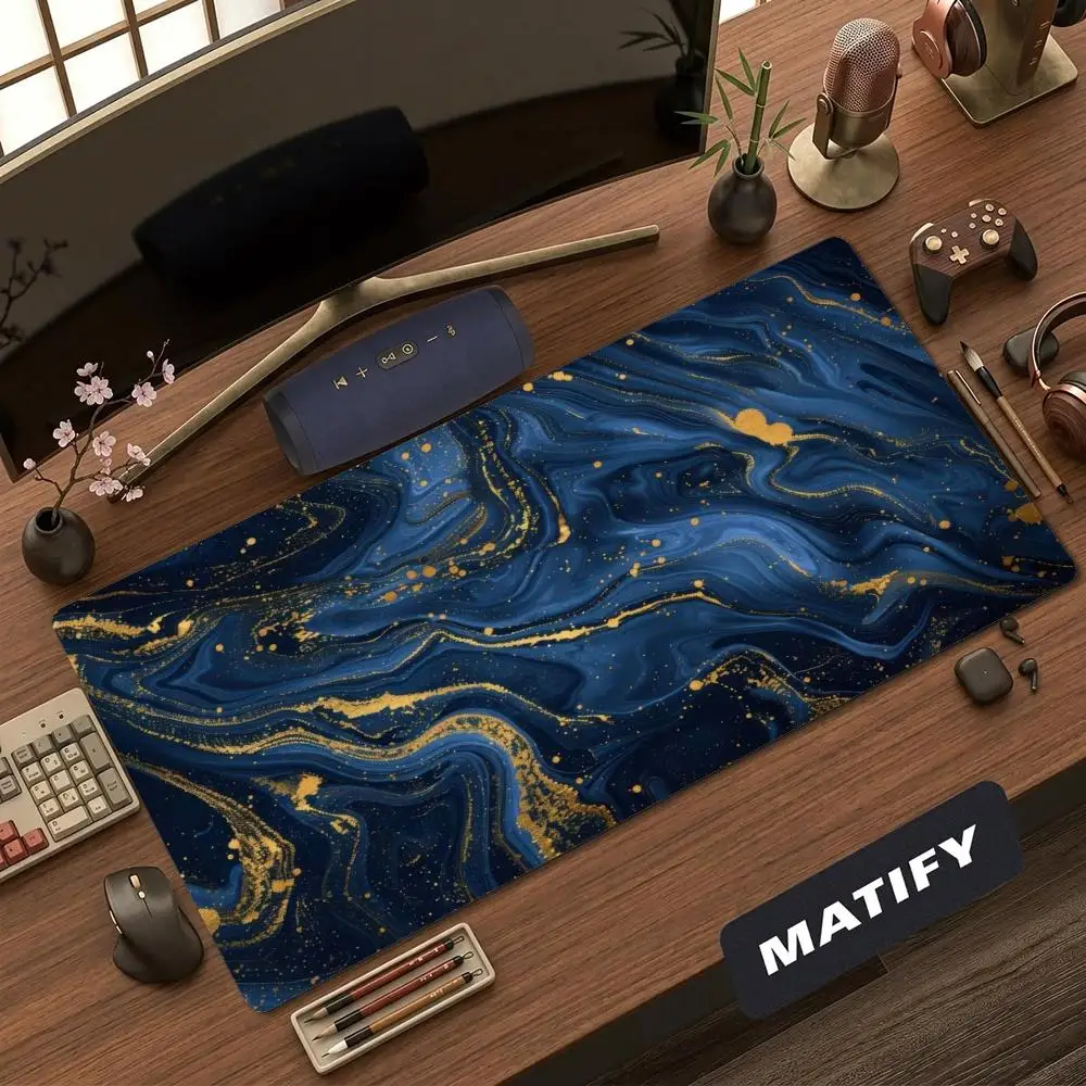 Large Black Gold Foil Marble Mousepad XXL Abstract Liquid Fluid Non‑Slip Rubber Pc Game Overlock Mouse Mats Gaming Accessories