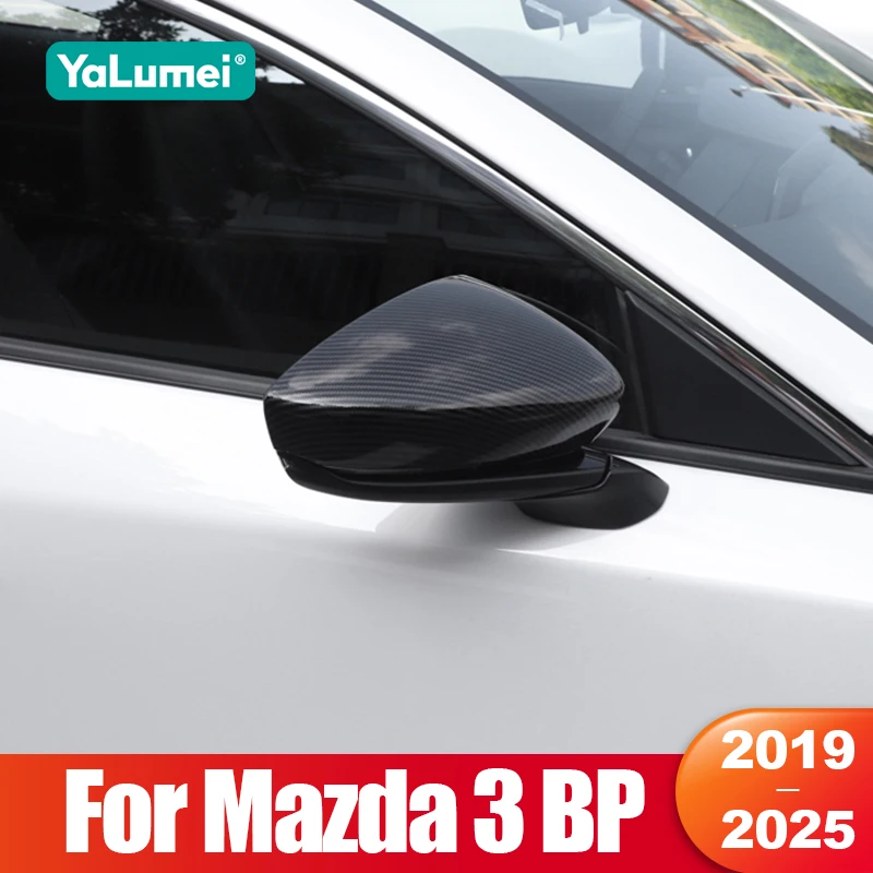 

For Mazda 3 BP 2019 2020 2021 2022 2023 2024 2025 Car Rearview Mirror Cover Shell ABS Carbon Fibre Molding Accessories