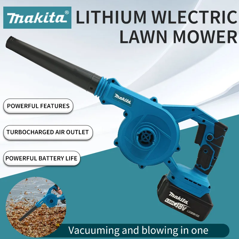 MAKITA Electric Turbo Blower Fan Brushless 6 Gears Snow Leaf Dust Blowing Cleaning Tool For Makita 18V Battery Pin Garden Home