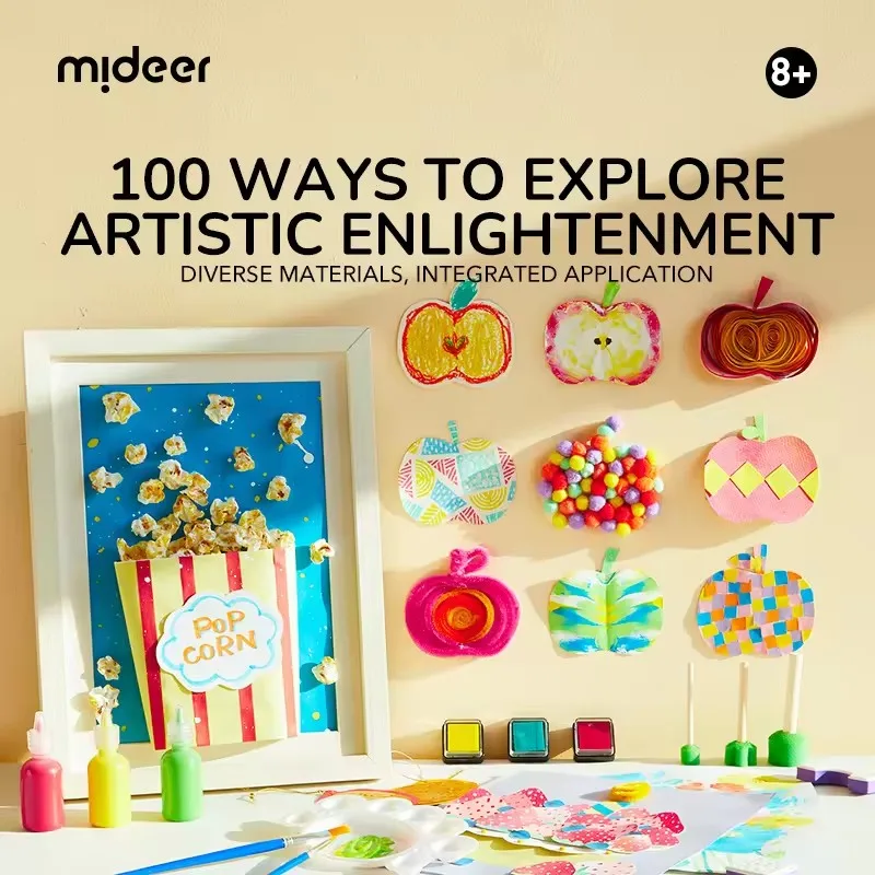 Mideer Caixa de Arte Criativa 20 em 1 Kit de Artesanato Multi-Material Inspira a Criatividade e Habilidades Práticas das Crianças com Atividades DIY Divertidas 8 Anos+