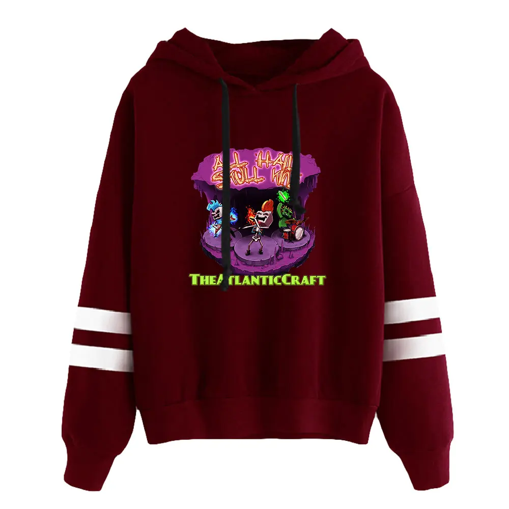 Hoodie de mulher e homem, roupa unisex, pulôver com manga, barras paralelas, estilo casual