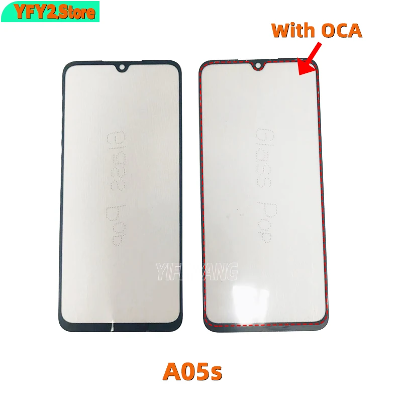 Lente exterior de cristal de pantalla frontal impermeable con OCA para Samsung Galaxy A05, A15, A25 E, F04, F14, F34, F54, M34, M54, A24, 5G, 10