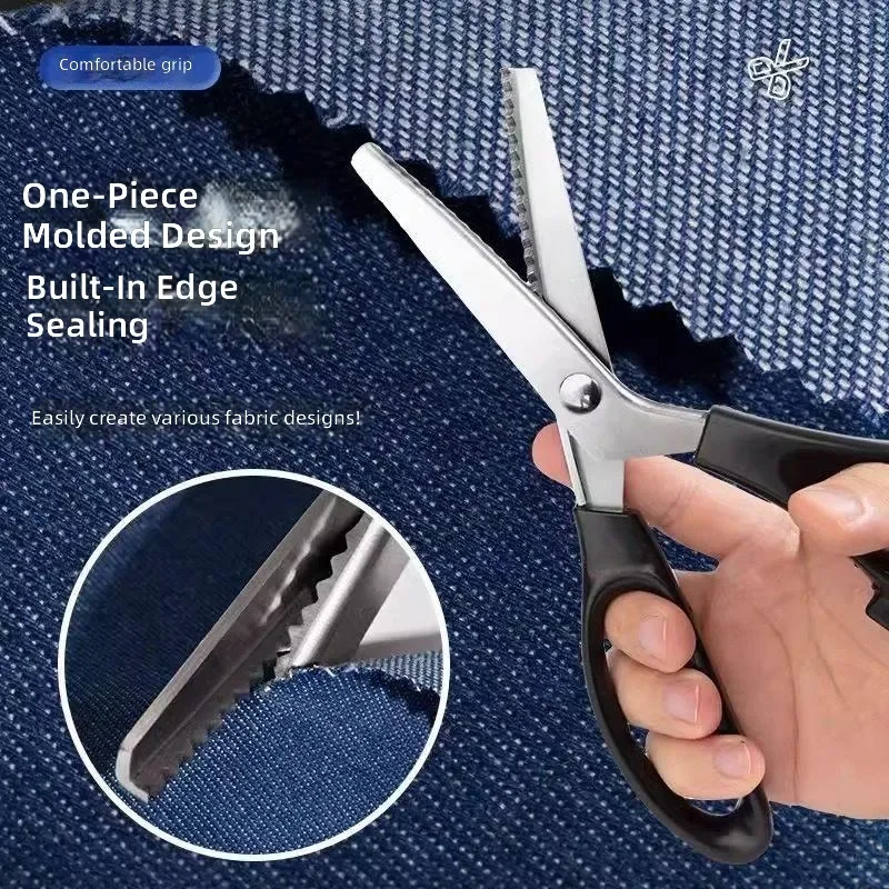 for Lace Scissors Household Serrated Tailor Handmade DIY Large Wave Pattern Dog Tooth Triangle Locking Edge Special Scissors