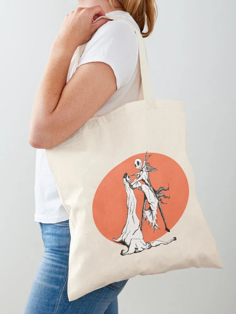 Dancing Lantern Jack with bride Tote Bag tote bag woman sacs de shopping Canvas Tote Bag