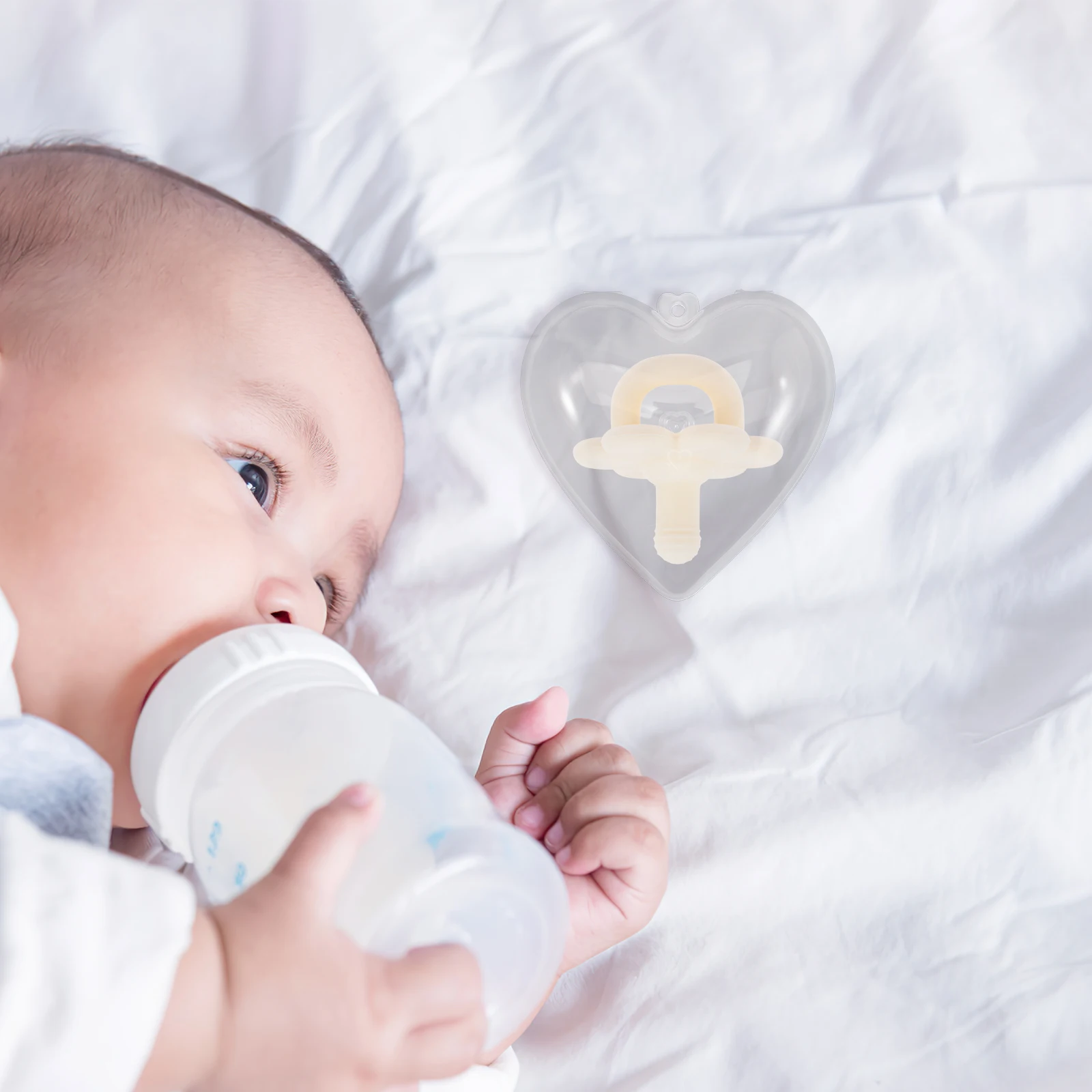 

6 pcs Storage Baby Holder Case Heart Shaped Clear Pp Container Lightweight Durable Portable Convenient Box For Babies Baby
