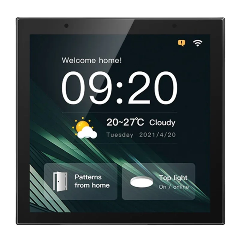 Smart Home 4 Inches Touch Screen Control Panel Wifi Multi-Function Background Music Player Host Joinable 2 Speakers Gateway