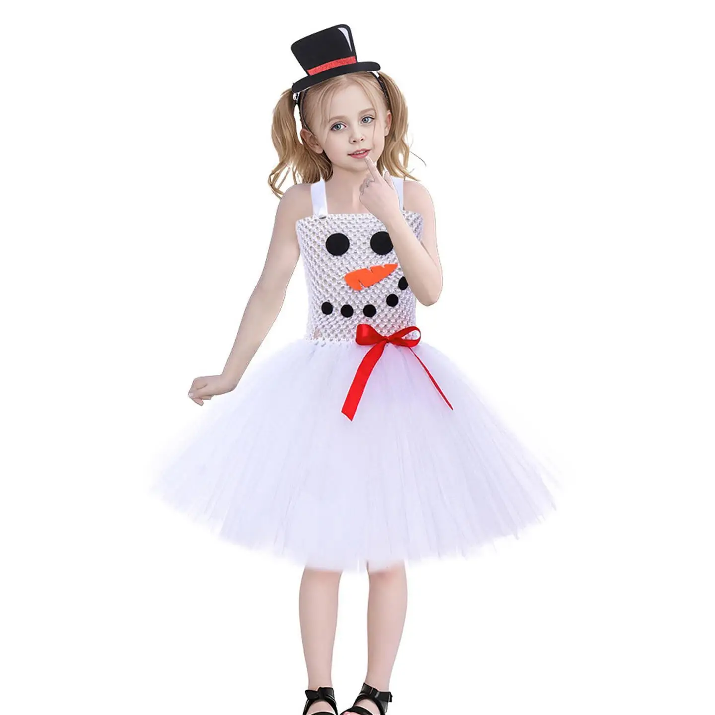 loween Costume da pupazzo di neve carino per bambini Dr Ragazze Giochi di ruolo Abiti da spettacolo Abito da pupazzo di neve Materiale PU Dr