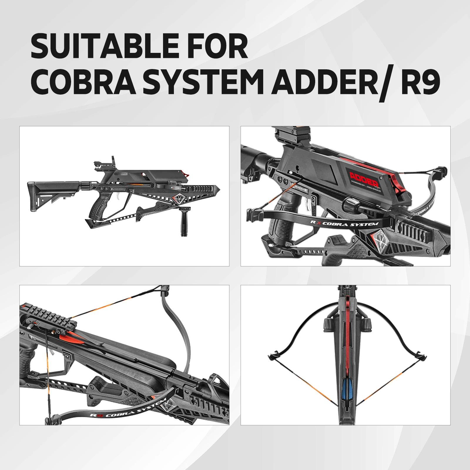 Cuerda de Ballesta de tiro con arco, 1 piezas, 490mm, 0.025 ", 1600D para Cobra R9 y Adder, cuerdas de arco de ballesta, arco de tiro con arco de caza