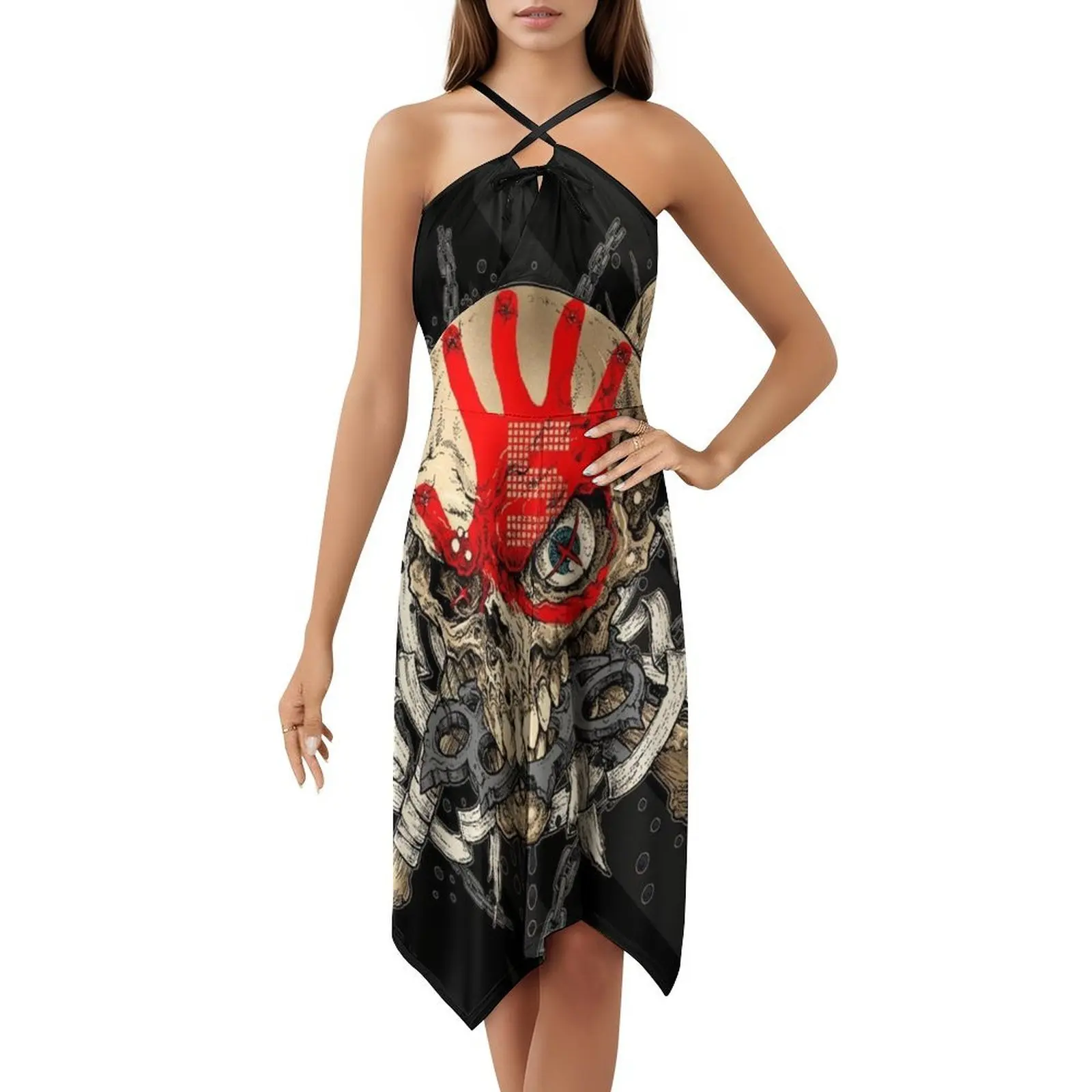 فستان الحفلات الأنيق للنساء من Minyakjelanta Praha على شكل حرف a مع خيارات قصيرة/طويلة/بدون أكمام، موسيقى الموت الأكثر شعبية #5