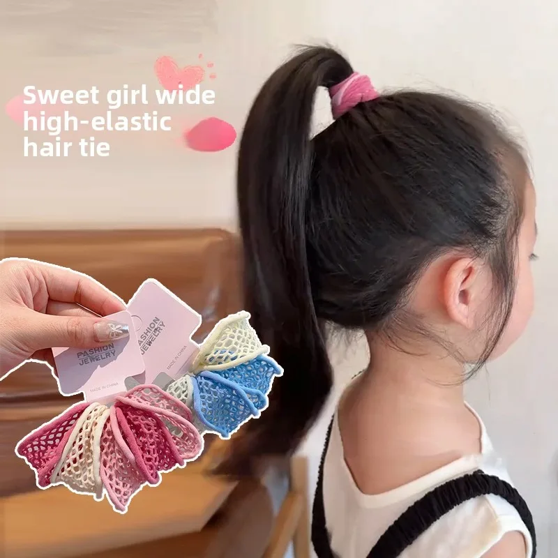 

Эластичные бесшовные резинки для волос из сетки, широкие и прочные, идеально подходят для высоких хвостов, не скользят, не повреждают волосы, мягкие и приятные для кожи