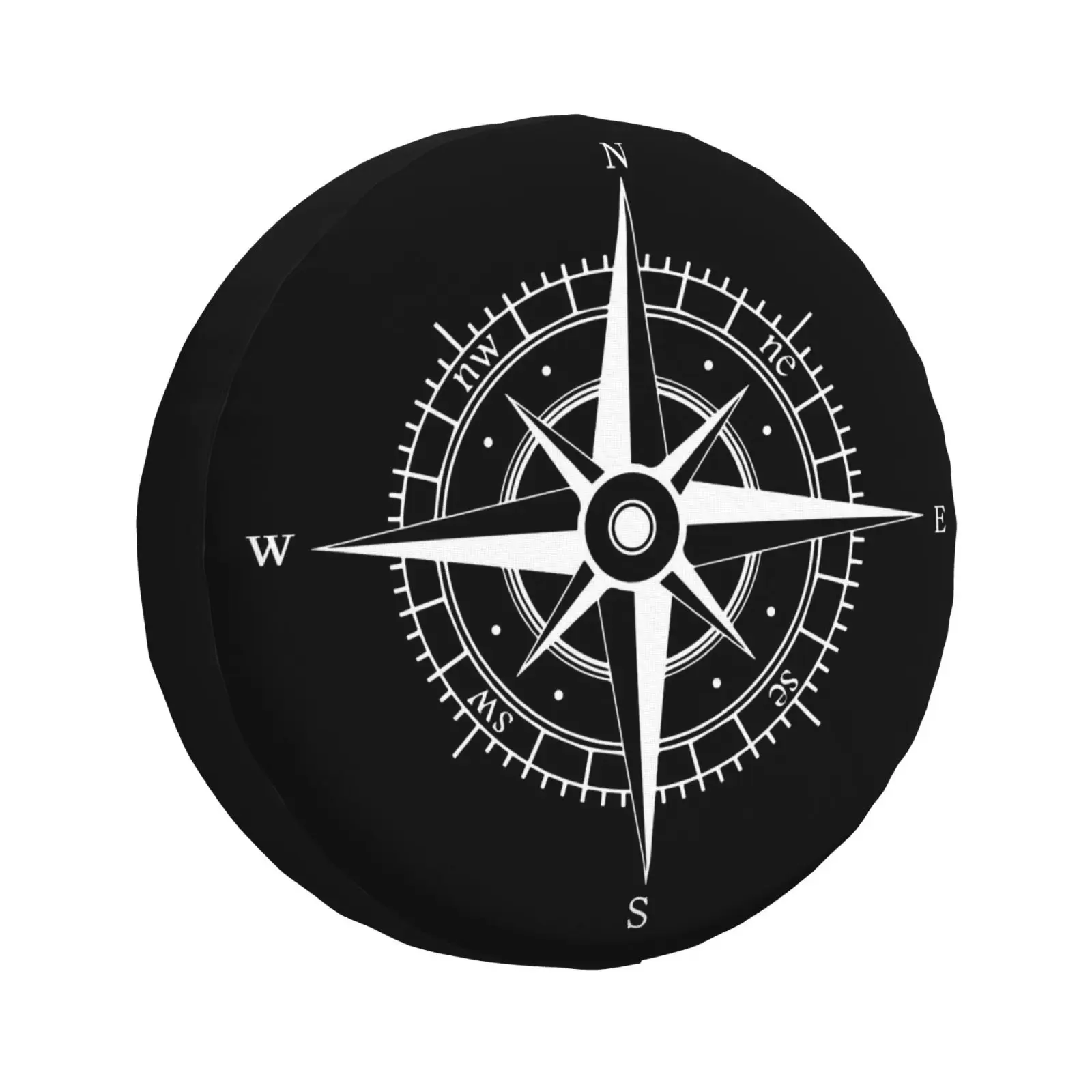 

Чехол на запасное колесо с принтом компаса, устойчивый к атмосферным воздействиям, пыленепроницаемый чехол на колесо для Wrangler FJTrailer RV SUV Truck 14, 15, 16, 17 дюймов