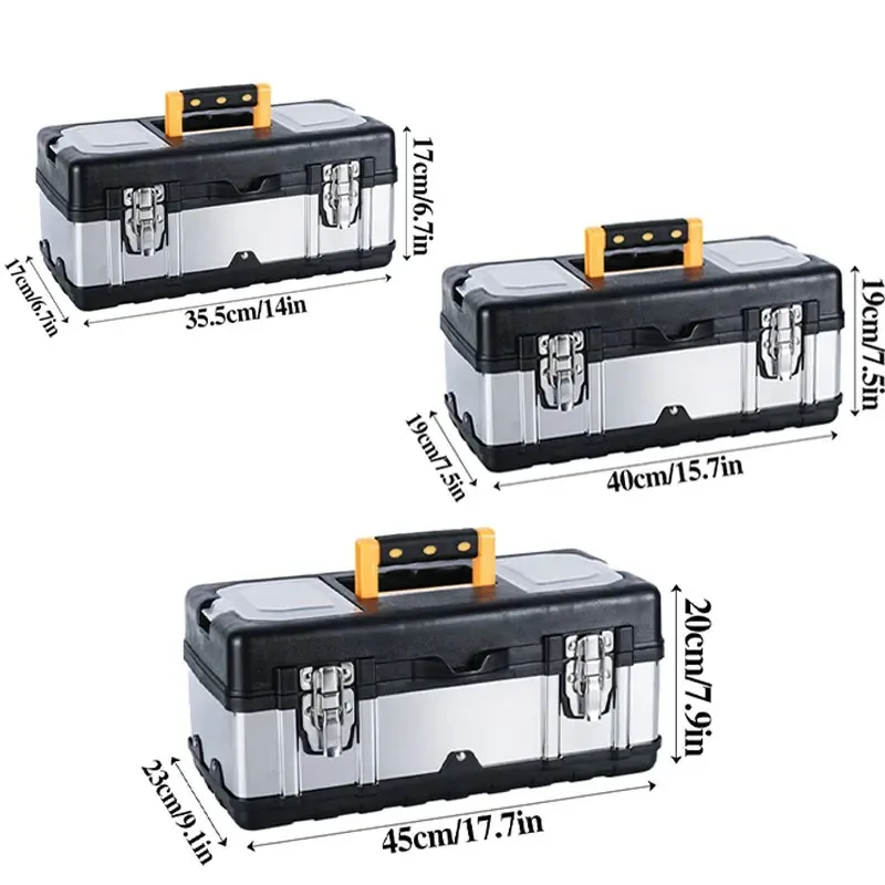 14/17/20インチツールボックス ステンレス製 移動式 家庭用 多機能 プラスチック製 ネジアクセサリー 初回ツールパッケージ