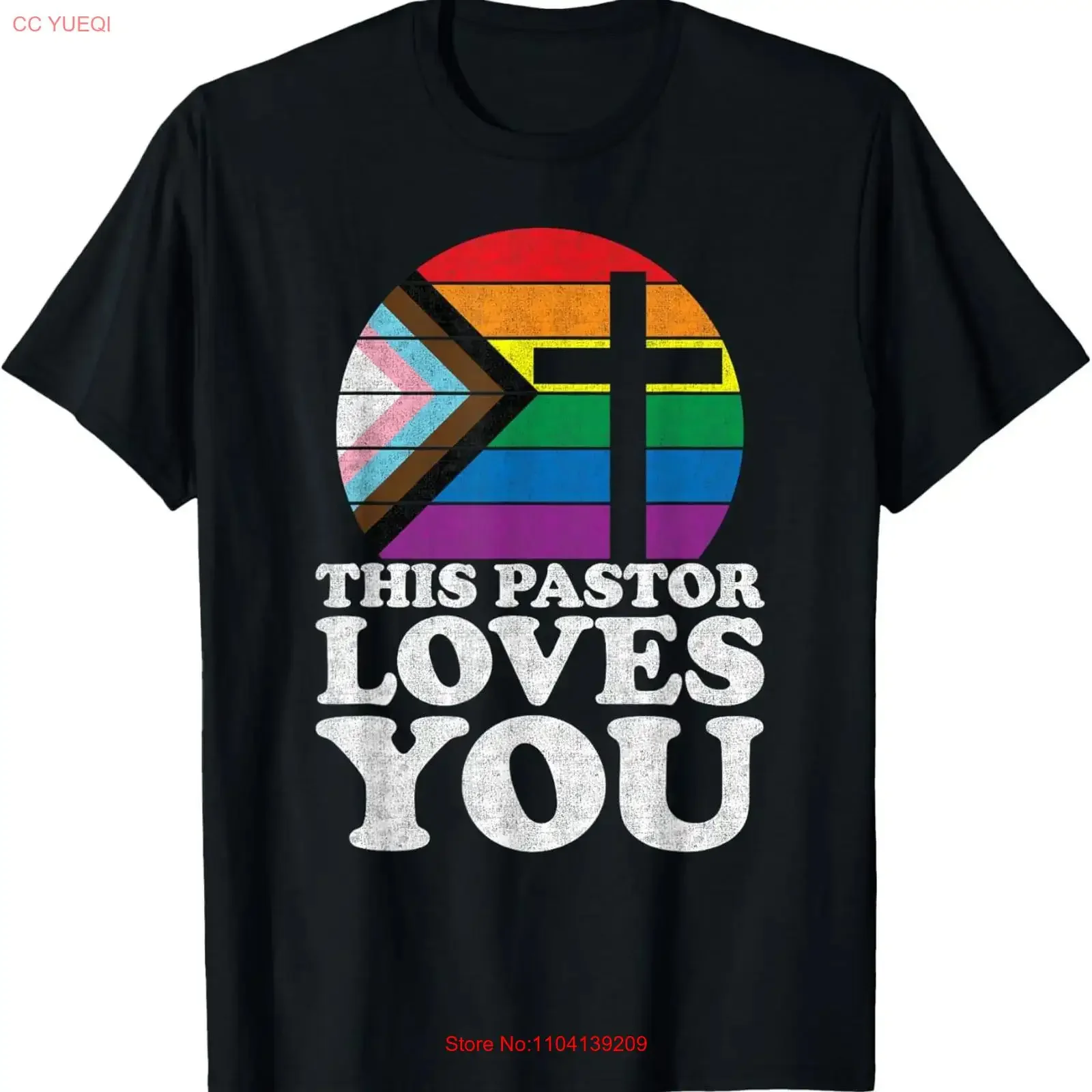 Christian Ally Inclusive Pride Clergy This Pastor Loves You T Shirt vintage Washed Comfortable graphic Soft Casual fashion