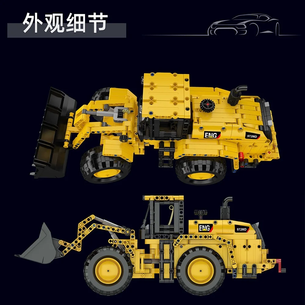 Mould King 17084 Wheel Loader Building Blocks,910Pcs Engineering Construction Vehicle Model Bricks,DIY Collectible Toy