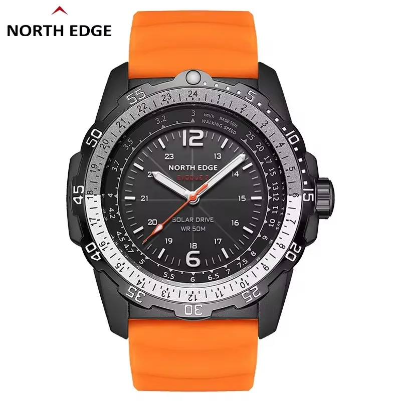 

NORTH EDGE EVOQUE 2, спортивные мужские цифровые военные часы, водонепроницаемые, 50 м, мужские часы, светящиеся на солнечной энергии, экологические часы для отдыха