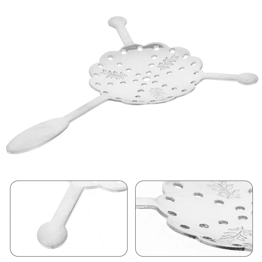 

2Pcs Stainless Steel Absinthe Spoon Set Unique Triple Handle Design Sugar Cube Placement Mesh Strainer Ideal for Home Bar