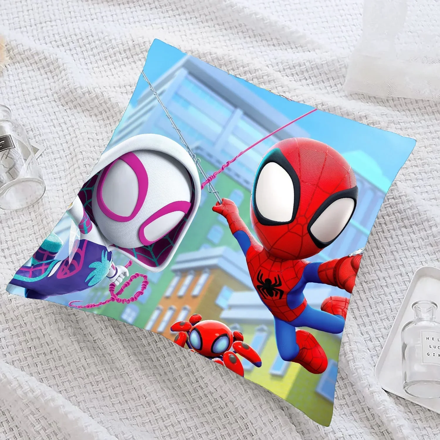 Spidey y sus amigos increíbles fundas de almohada cuadradas,funda de almohada suave y acogedora con cremallera