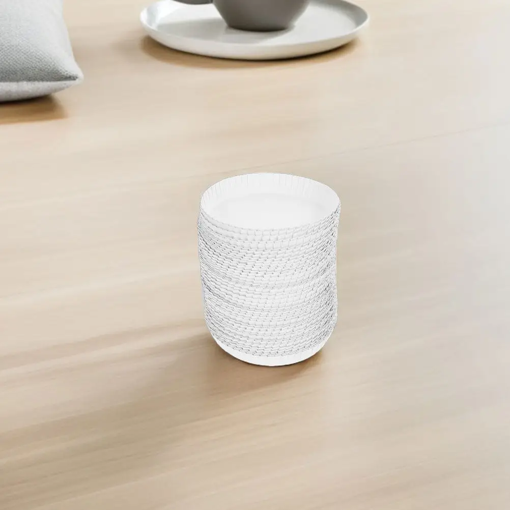 200Pcs Disposable Paper Cup Lids White Spill Proof 7.5cm Covers for Hotels Bars Hospitality Restaurants Flat Lids for Cups