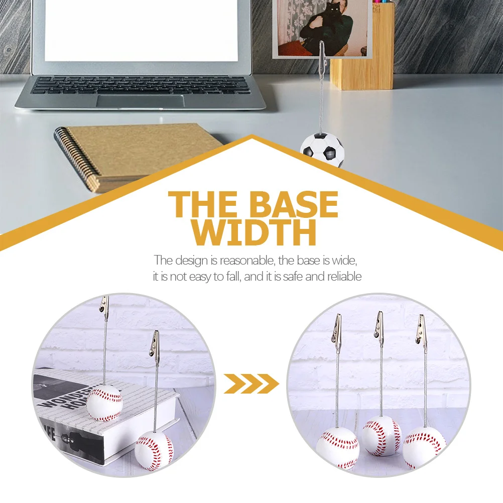 6 قطعة قاعدة الكرة مذكرة كليب الراتنج المواد المعدنية حامل صور الطاولة للصور ملاحظات بطاقات منظم سطح المكتب لوازم الحفلات