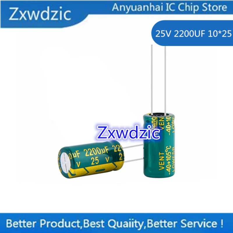 20pcs 25V 2200UF 10X25 High Frequency Liquid Crystal Power Supply Board Electrolytic Capacitor