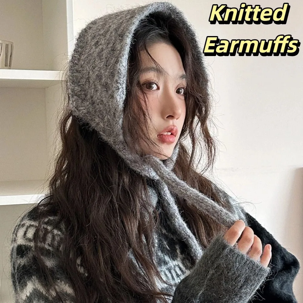 Thickening Wool Strappy Ear Muff Solid Color Keep Warm Knitted Earmuffs Windproof Handmade Ear Protection Strap Winter Headband
