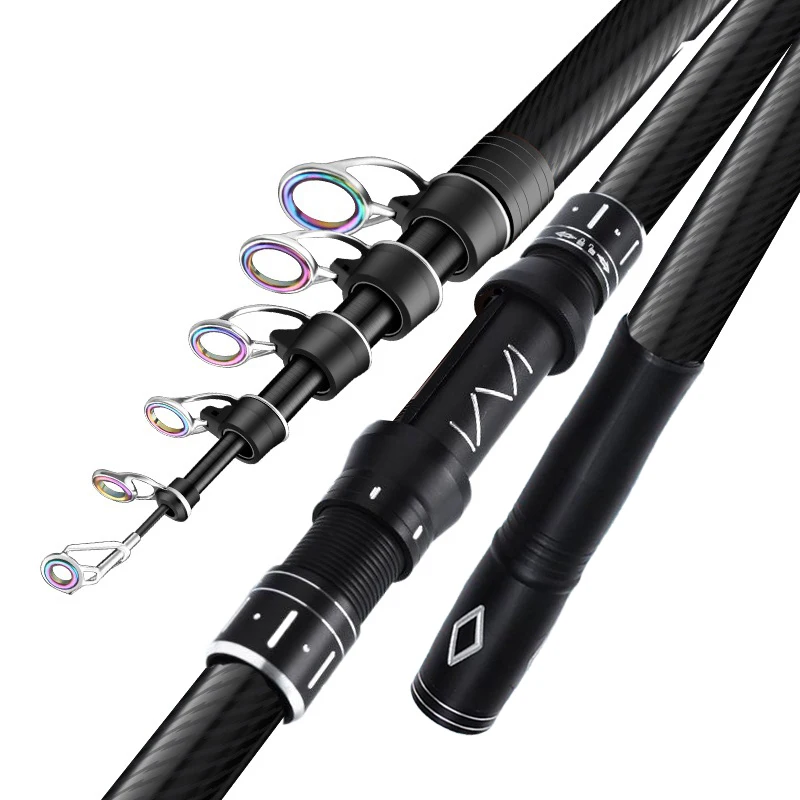 

2,1-4,5 м телескопическая удочка для серфинга, спиннинговая удочка для путешествий, соленая вода, пресноводная мощность, метание, карбоновая удочка для серфинга