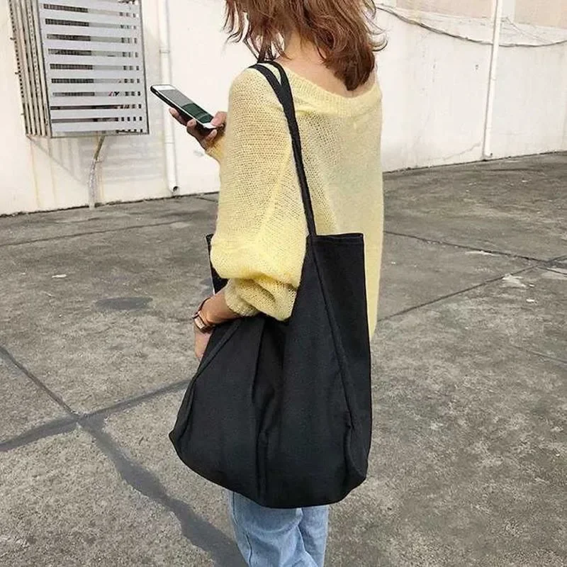 Bolsas femininas de grande capacidade, bolsas de ombro casuais para compras, bolsas escolares