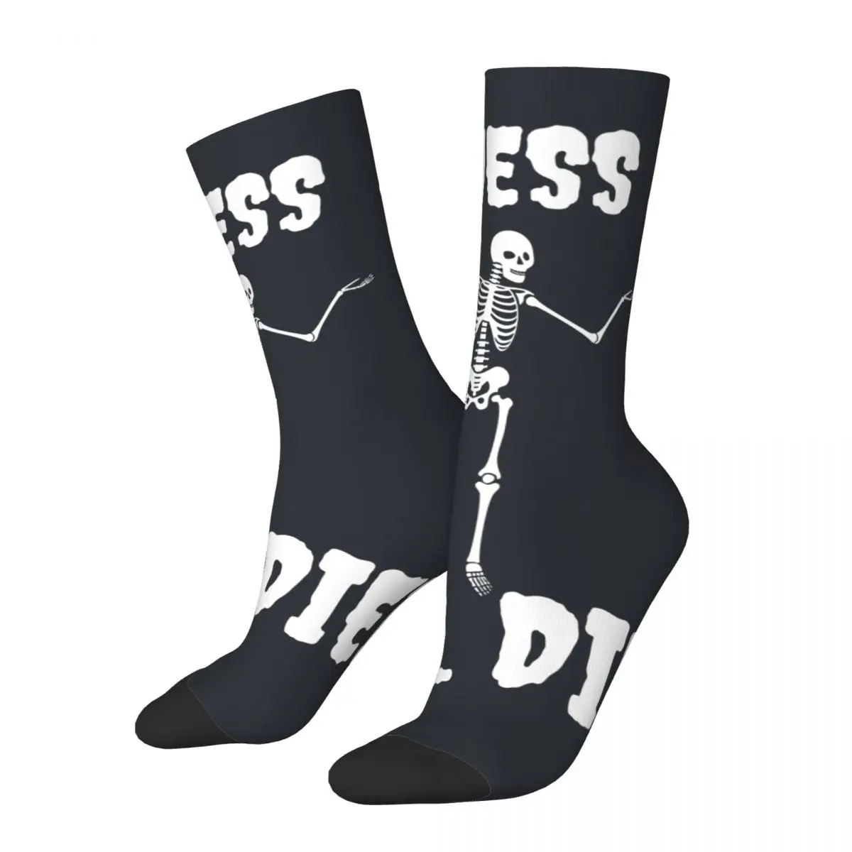 Funny Crazy compression Guesss I'll Die Skeleton Halloween Sock for Men Hip Hop Vintage Quality Pattern Boys Crew Sock Gift