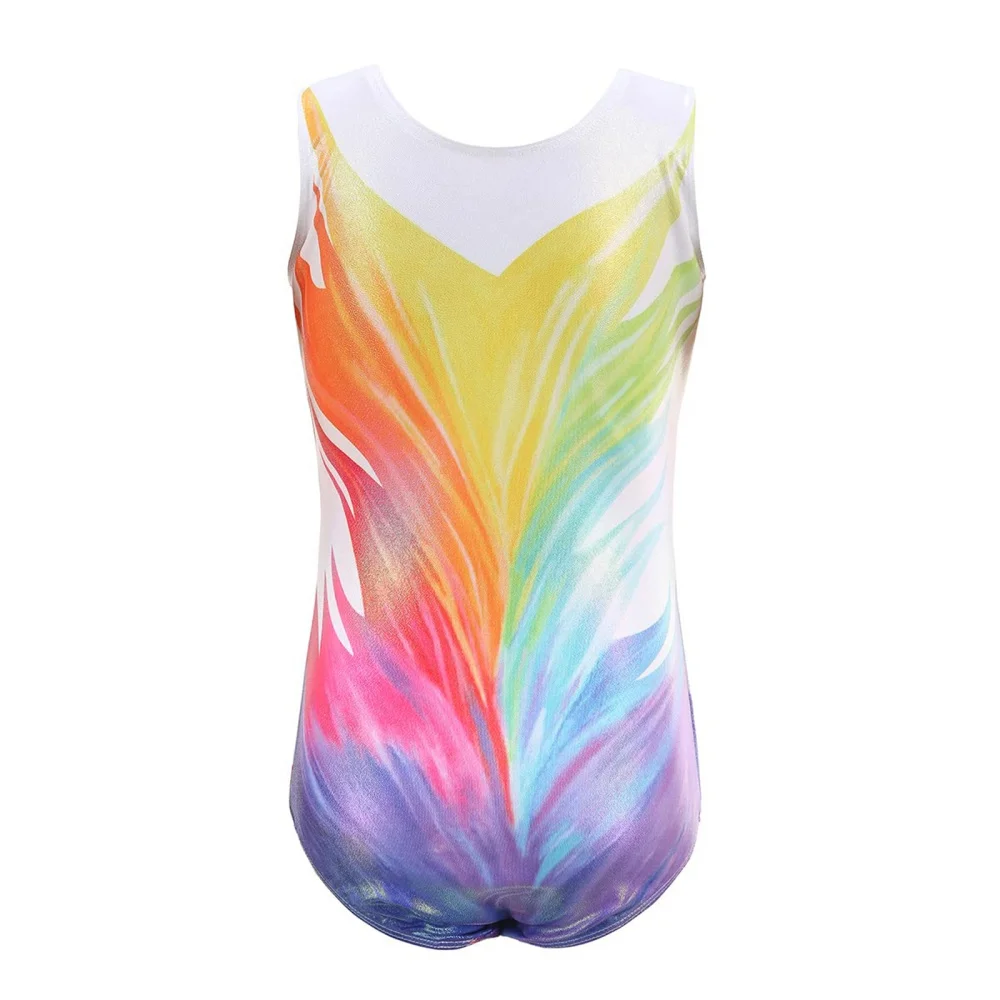 Kids Gymnastics Leotards for Girls Bronzing Dance Leotard Sleeveless Dancewear Girls Leotards Athletic Ballet Dance Dress 5-14Y