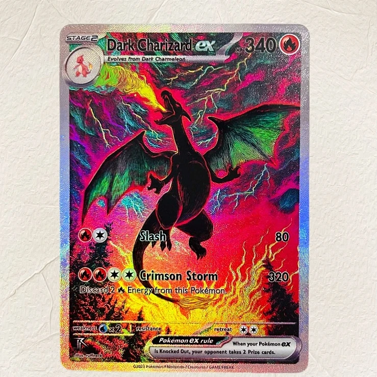 DIY Pokemon 5Pcs Charizard Mew Dragonite Dark Hypno Holographic Texture Cards Perfect Condition Classic Anime Collectible TCG - view 3