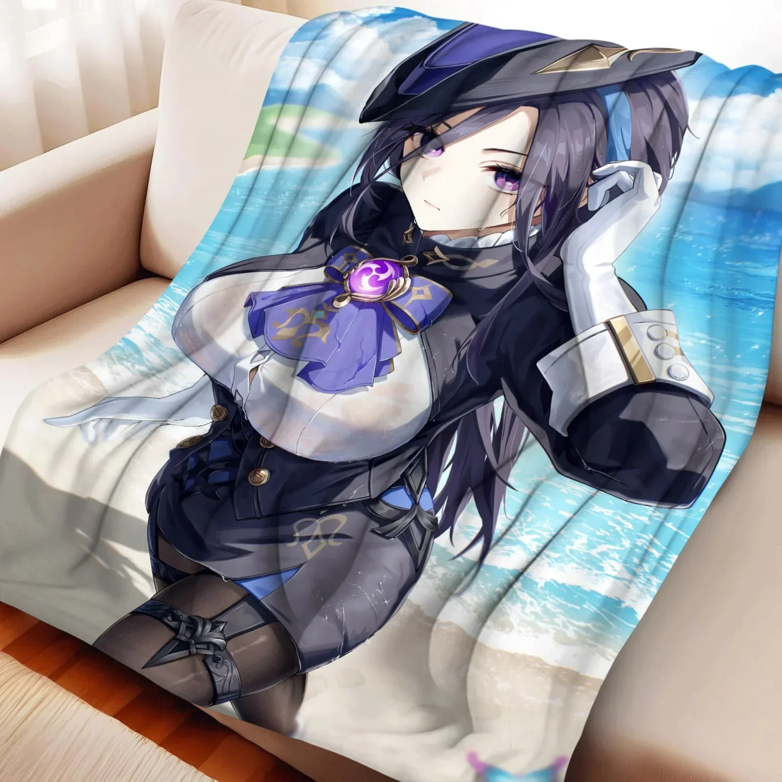 

Уютный плед Cozy Clorinde Genshin Impact – идеальный декор для спальни и подарок на день рождения для фанатов, домашний текстиль