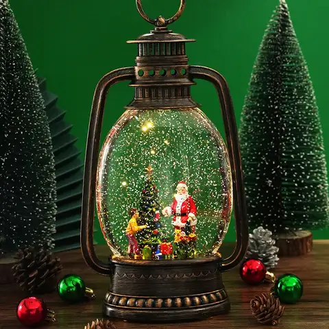 크리스마스 엔틱 오르골 무드등 와이드랜턴 산타 WDL-24028A