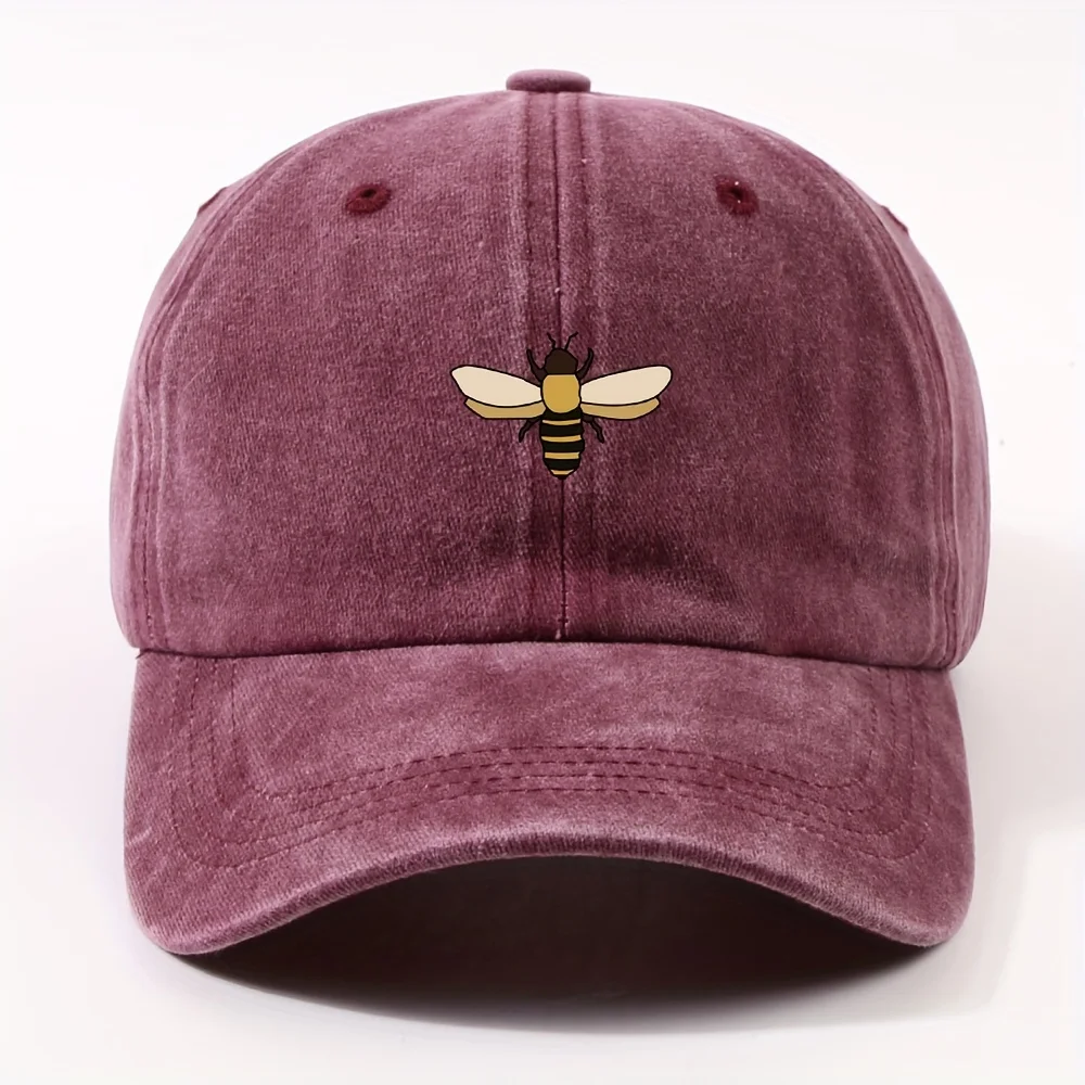 Chic Bee Baseball Cap For Women - Adjustable, Sun-Protective Cotton Dad Hat With Animal Theme