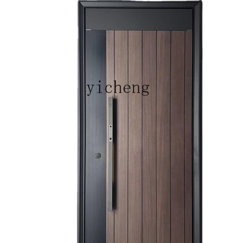 

Xl Wood Grain Entrance Gate Community Villa Entrance Intelligent Security Door Class a Anti-Theft Door